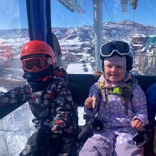 Children on ski lift